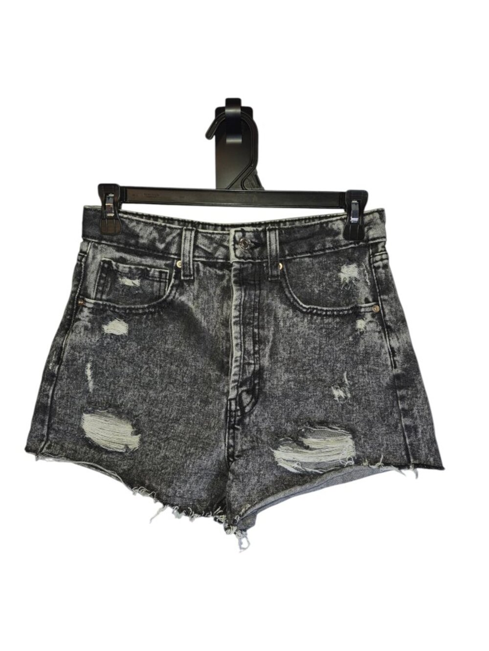 Grunge Distressed Black Shorts. Size 2